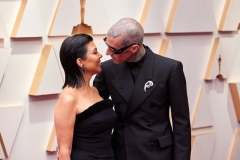 Kourtney Kardashian and Travis Barker arrive on the red carpet of the 94th Oscars® at the Dolby Theatre at Ovation Hollywood in Los Angeles, CA, on Sunday, March 27, 2022.