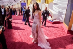 Lily James arrives on the red carpet of the 94th Oscars® at the Dolby Theatre at Ovation Hollywood in Los Angeles, CA, on Sunday, March 27, 2022.